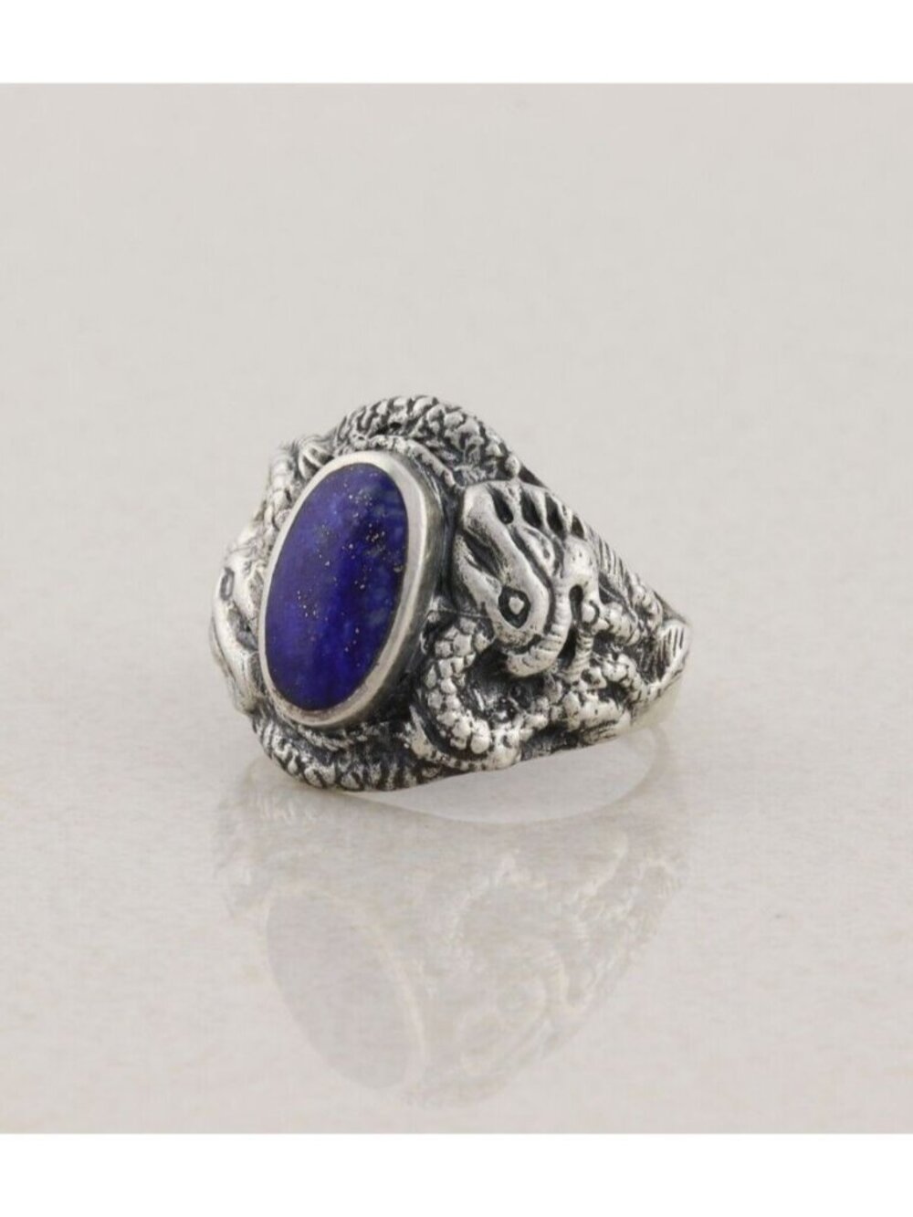 Sterling Silver Natural Lapis Lazuli Ring Size 9 1/4 - Picture 3 of 8